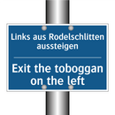 Links aus Rodelschlitten aussteigen/.../ - Exit the toboggan on the left