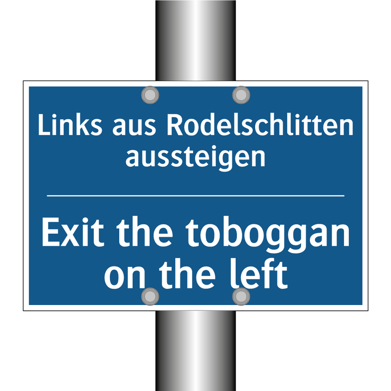 Links aus Rodelschlitten aussteigen/.../ - Exit the toboggan on the left