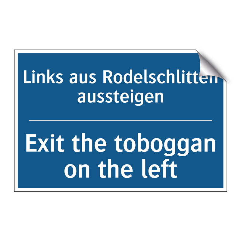 Links aus Rodelschlitten aussteigen/.../ - Exit the toboggan on the left