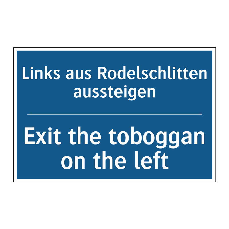Links aus Rodelschlitten aussteigen/.../ - Exit the toboggan on the left