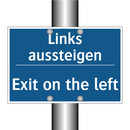 Links aussteigen - Exit on the left