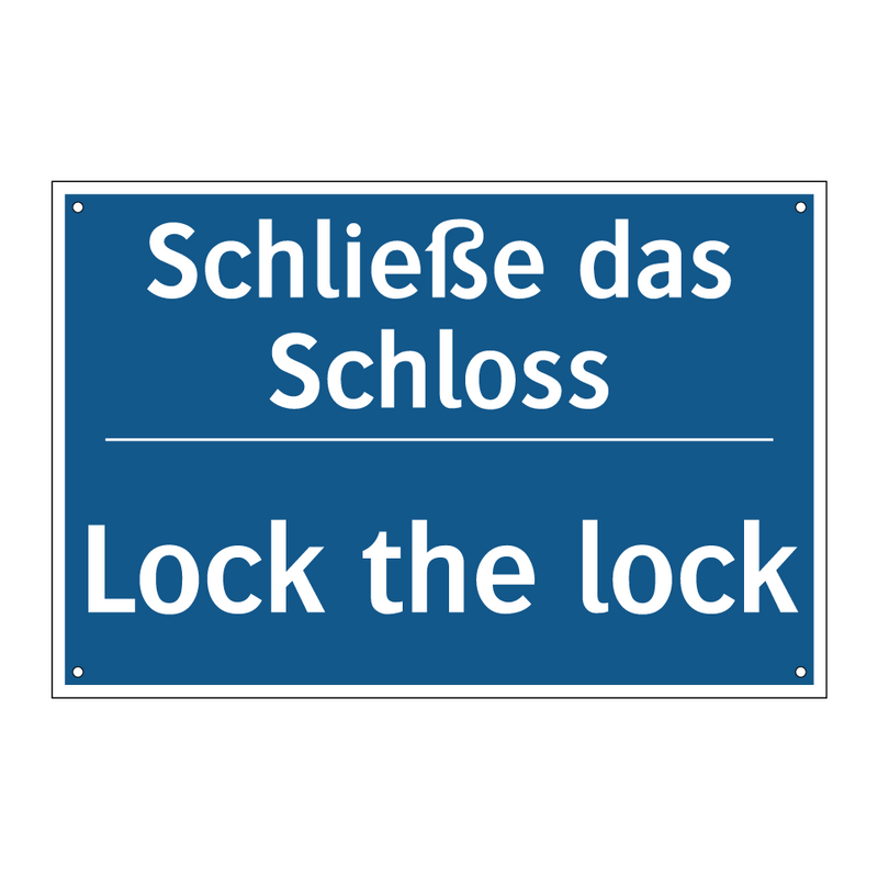Schließe das Schloss - Lock the lock
