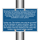 Nutzung der Schließfächer. Die /.../ - Locker use. The lockers may only /.../