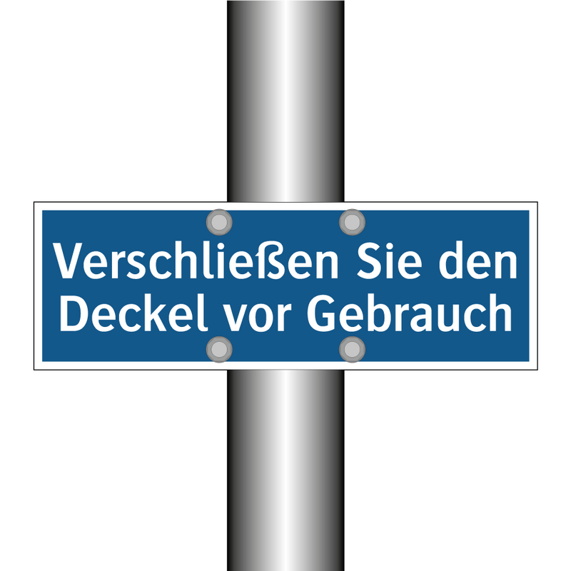 Verschließen Sie den Deckel vor Gebrauch