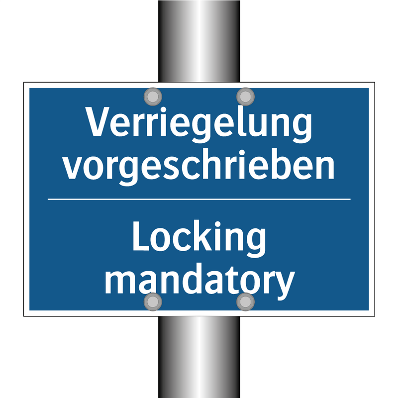 Verriegelung vorgeschrieben - Locking mandatory