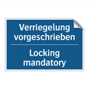 Verriegelung vorgeschrieben - Locking mandatory