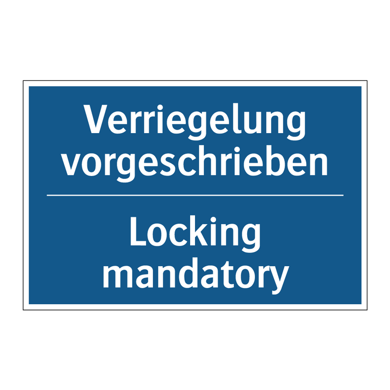 Verriegelung vorgeschrieben - Locking mandatory
