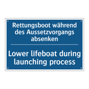 Rettungsboot während des Aussetzvorgangs /.../ - Lower lifeboat during launching /.../