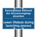 Rettungsboot während des Aussetzvorgangs /.../ - Lower lifeboat during launching /.../