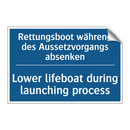 Rettungsboot während des Aussetzvorgangs /.../ - Lower lifeboat during launching /.../