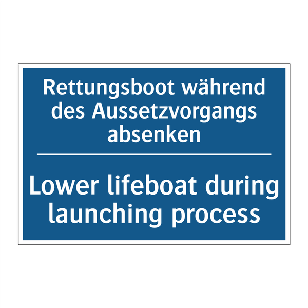 Rettungsboot während des Aussetzvorgangs /.../ - Lower lifeboat during launching /.../