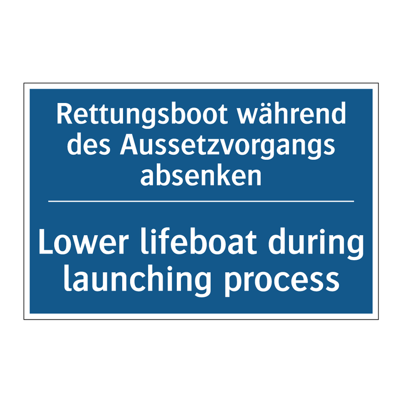 Rettungsboot während des Aussetzvorgangs /.../ - Lower lifeboat during launching /.../