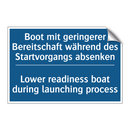 Boot mit geringerer Bereitschaft /.../ - Lower readiness boat during launching /.../