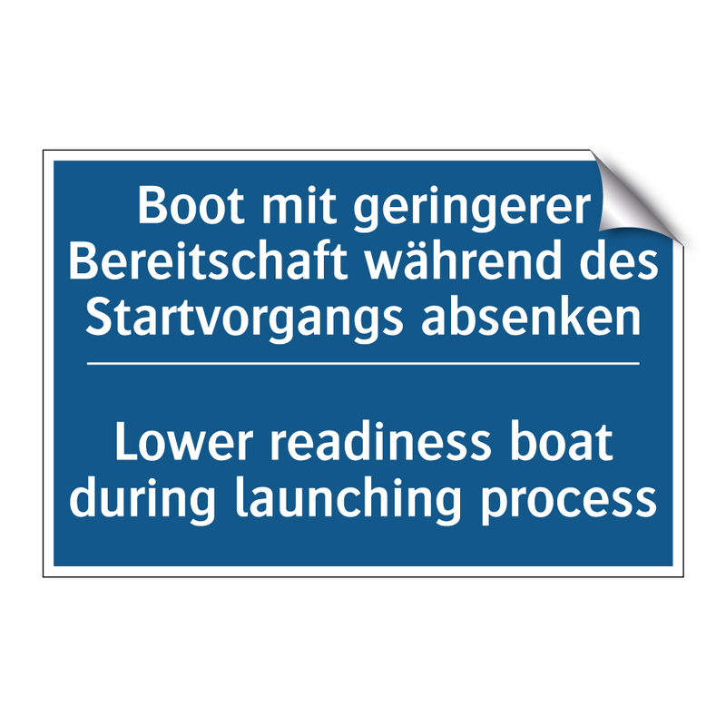 Boot mit geringerer Bereitschaft /.../ - Lower readiness boat during launching /.../