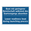 Boot mit geringerer Bereitschaft /.../ - Lower readiness boat during launching /.../
