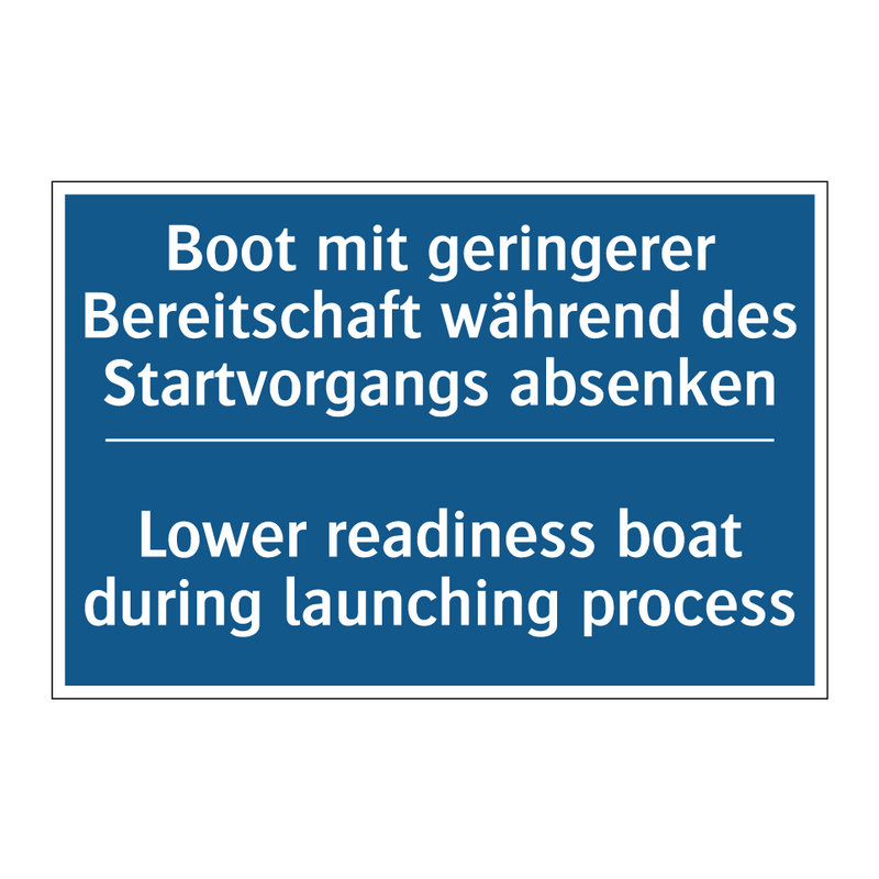 Boot mit geringerer Bereitschaft /.../ - Lower readiness boat during launching /.../