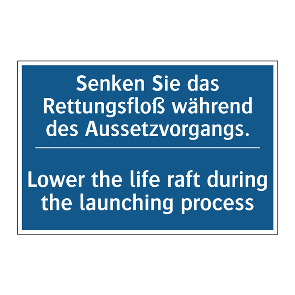 Senken Sie das Rettungsfloß während /.../ - Lower the life raft during the /.../