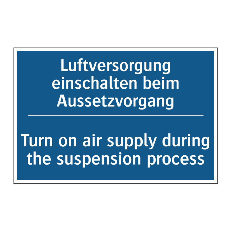 Luftversorgung einschalten beim /.../ - Turn on air supply during the /.../