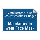 Verpflichtend, eine Gesichtsmaske /.../ - Mandatory to wear Face Mask