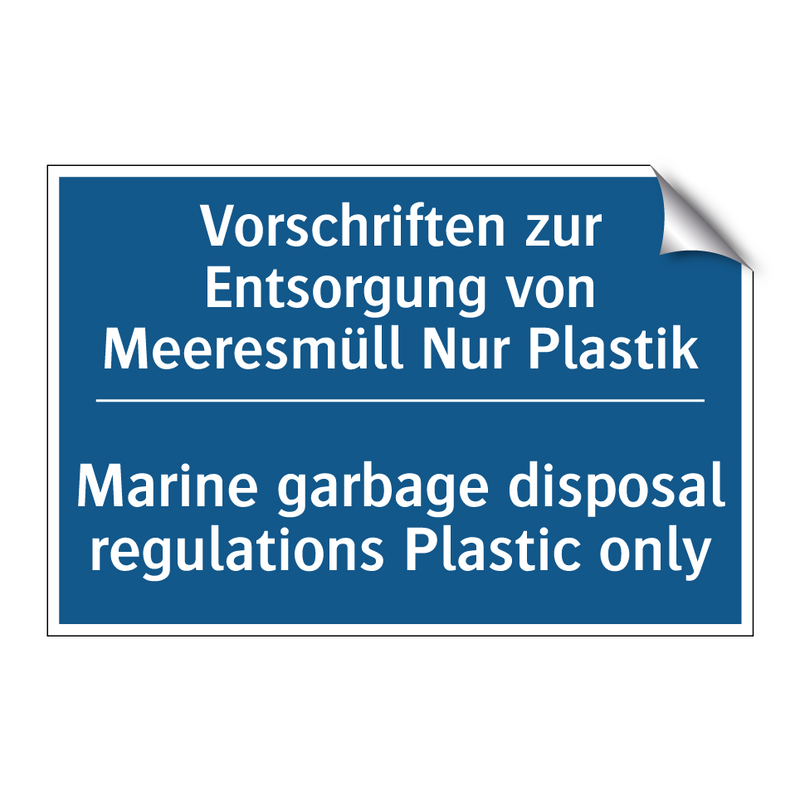 Vorschriften zur Entsorgung von /.../ - Marine garbage disposal regulations /.../