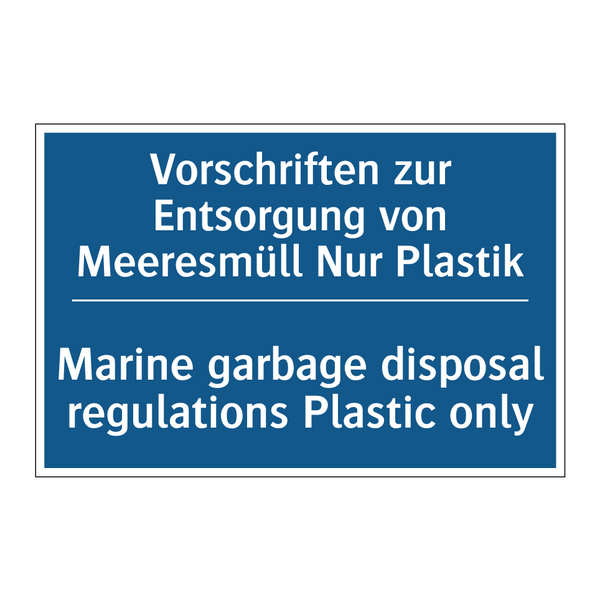 Vorschriften zur Entsorgung von /.../ - Marine garbage disposal regulations /.../