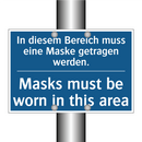 In diesem Bereich muss eine Maske /.../ - Masks must be worn in this area/.../