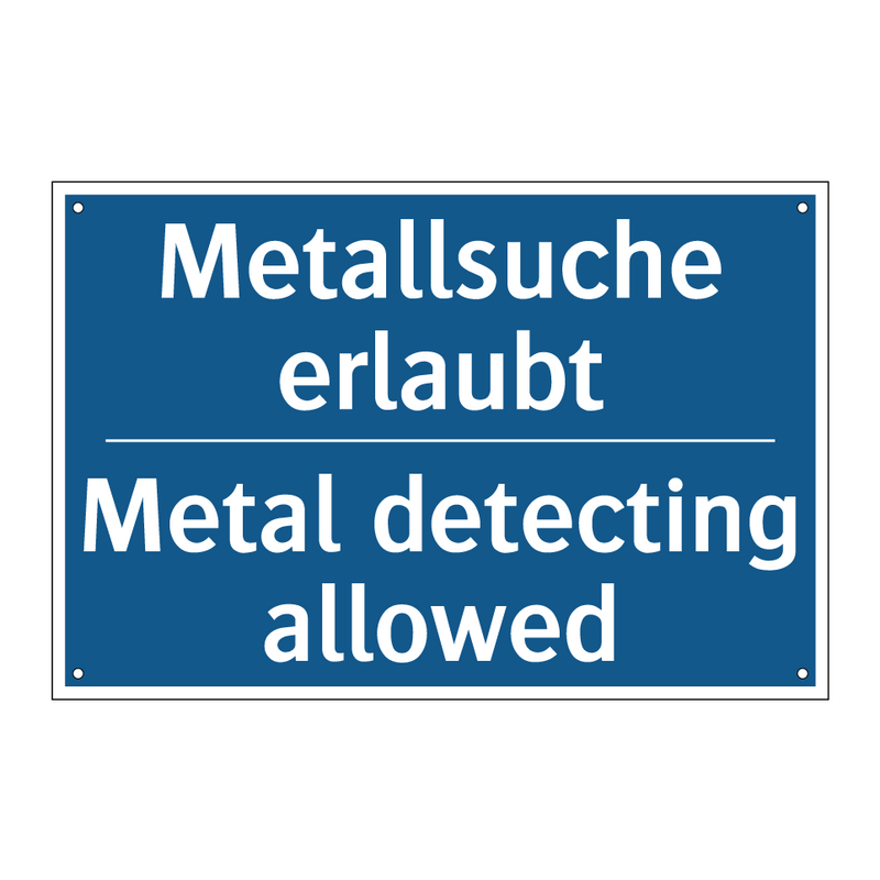 Metallsuche erlaubt - Metal detecting allowed