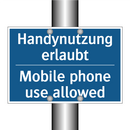Handynutzung erlaubt - Mobile phone use allowed