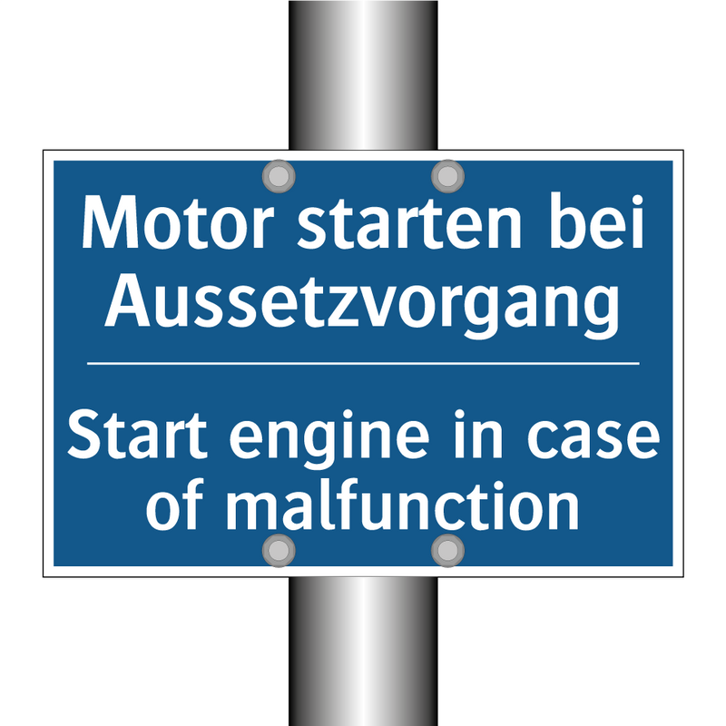 Motor starten bei Aussetzvorgang/.../ - Start engine in case of malfunction/.../