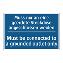 Muss nur an eine geerdete Steckdose /.../ - Must be connected to a grounded /.../