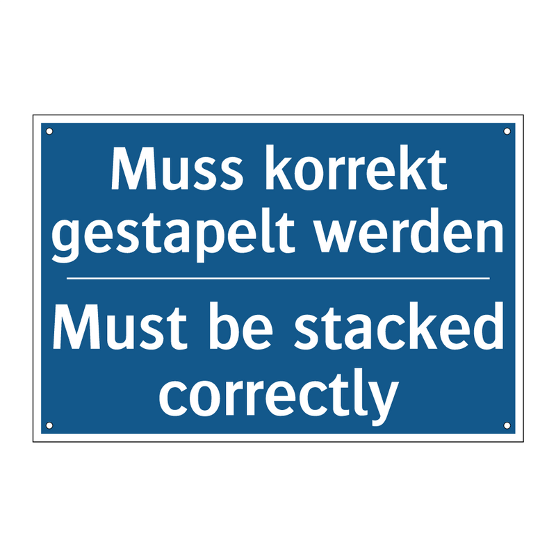 Muss korrekt gestapelt werden - Must be stacked correctly