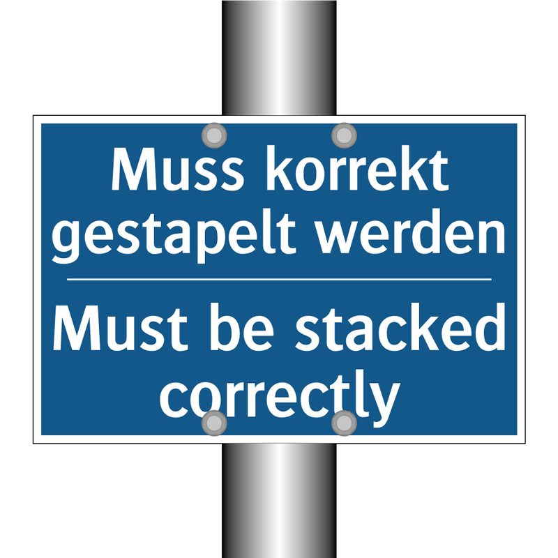 Muss korrekt gestapelt werden - Must be stacked correctly