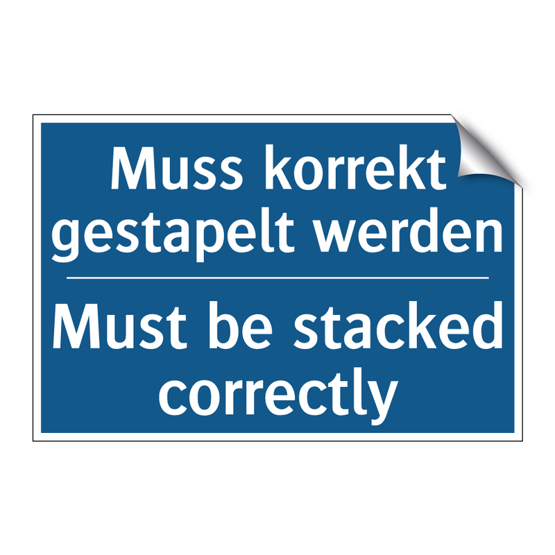 Muss korrekt gestapelt werden - Must be stacked correctly