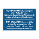 NICHTSCHWIMMER Zugang nur unter /.../ - NON-SWIMMERS Access only under /.../