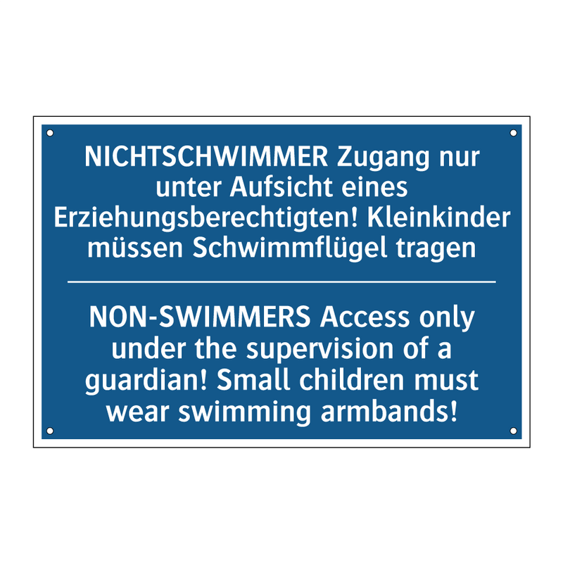 NICHTSCHWIMMER Zugang nur unter /.../ - NON-SWIMMERS Access only under /.../