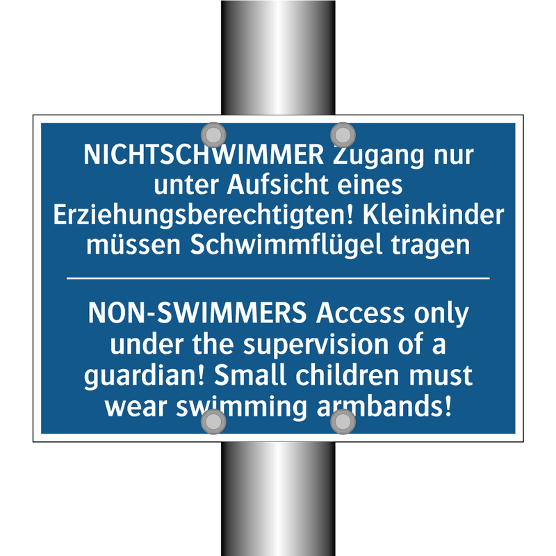 NICHTSCHWIMMER Zugang nur unter /.../ - NON-SWIMMERS Access only under /.../
