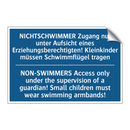 NICHTSCHWIMMER Zugang nur unter /.../ - NON-SWIMMERS Access only under /.../