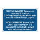 NICHTSCHWIMMER Zugang nur unter /.../ - NON-SWIMMERS Access only under /.../