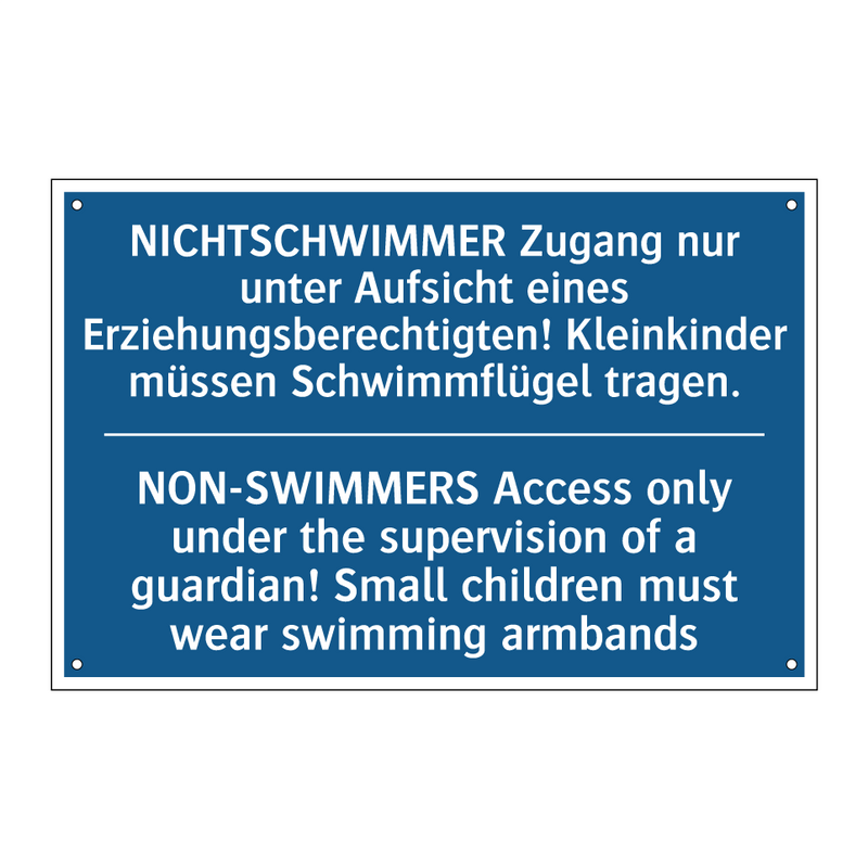 NICHTSCHWIMMER Zugang nur unter /.../ - NON-SWIMMERS Access only under /.../
