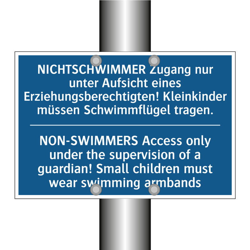 NICHTSCHWIMMER Zugang nur unter /.../ - NON-SWIMMERS Access only under /.../