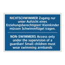 NICHTSCHWIMMER Zugang nur unter /.../ - NON-SWIMMERS Access only under /.../