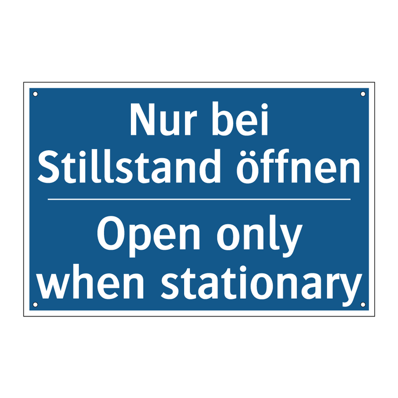 Nur bei Stillstand öffnen - Open only when stationary