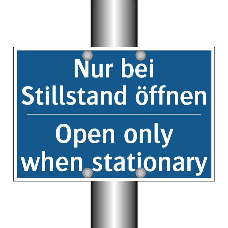 Nur bei Stillstand öffnen - Open only when stationary