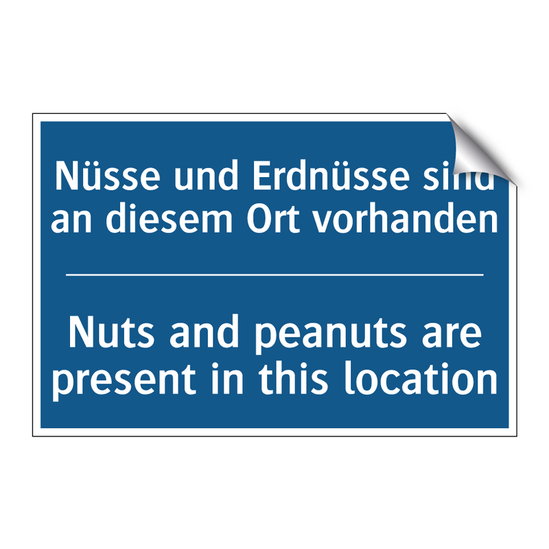 Nüsse und Erdnüsse sind an diesem /.../ - Nuts and peanuts are present in /.../