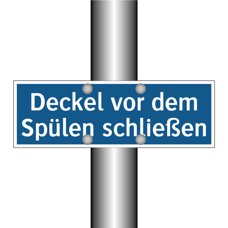 Deckel vor dem Spülen schließen