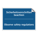 Sicherheitsvorschriften beachten/.../ - Observe safety regulations