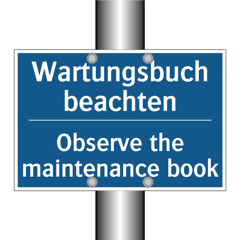 Wartungsbuch beachten - Observe the maintenance book