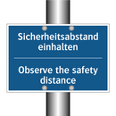 Sicherheitsabstand einhalten - Observe the safety distance