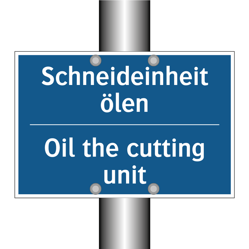 Schneideinheit ölen - Oil the cutting unit