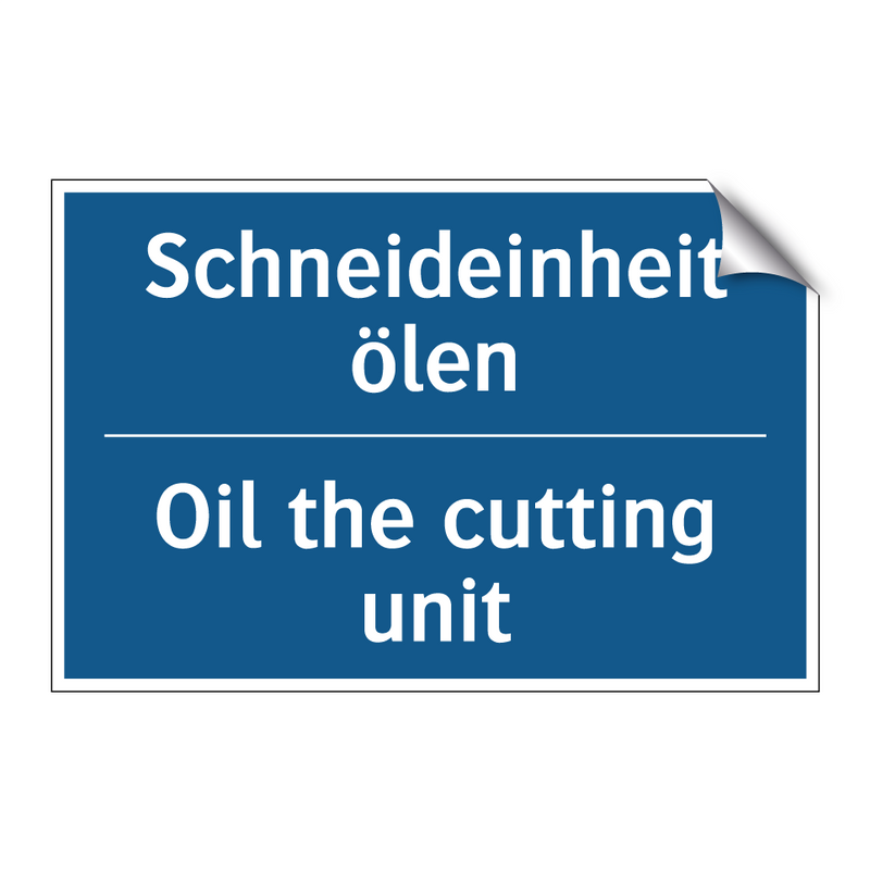Schneideinheit ölen - Oil the cutting unit